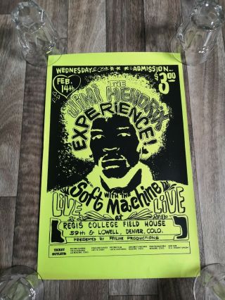 The Jimi Hendrix Experience - Regis College Colorado Concert 1968 Reprint Poster