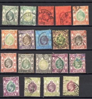 Hong Kong 1904 - 1906 China Kevii Sg 77 - 86 Selection To $1.  00 Of Stamp