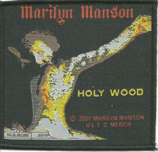 Marilyn Manson Holy Wood 2001 - Woven Sew On Patch Official - No Longer Made