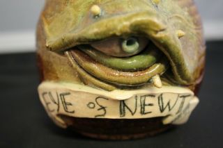 Eye of Newt Signed Studio Pottery Sculptural Witchcraft Potion Spice Jar - 3.  5 