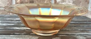 9.  25” Vintage Marigold Carnival Depression Glass Footed Bowl