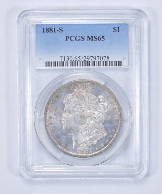 - Toned - 1881 - S Morgan Silver Dollar Ms - 65 - Graded Pcgs 897