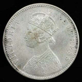 1880 British East India Company One 1 Rupee Silver Empress Victoria Coin