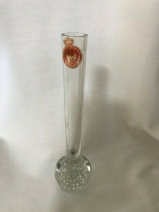 Vintage Holmegaard Small Clear Bubble Bud Vase W/label Made In Denmark 6 " Tall