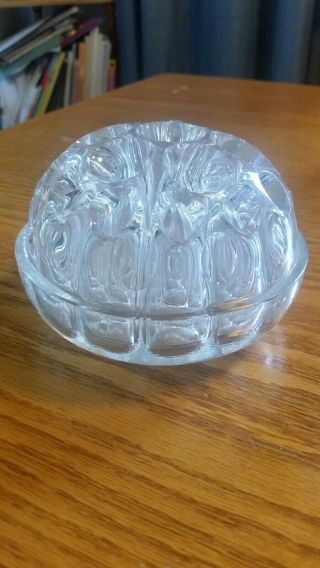 Vintage Clear Glass Flower Arranging Frog Collectible 19 Hole made in France 3