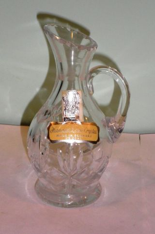 Vintage Small Handcut Lead Crystal Cast Cut Pitcher Made In Germany Us Zone 5 "