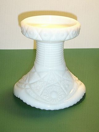 Mckee Concord Pattern White Milk Glass Punch Bowl Pedestal Stand