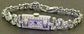 Antique Platinum Elegant 1.  69ctw Vs - Si/g Diamond Mechanical Ladies Watch