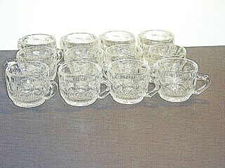 Set Of 12 U.  S.  Glass Manhattan Crystal Punch Cups