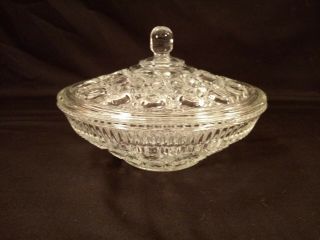 Vintage Indiana Glass Clear Windsor Candy Dish With Lid