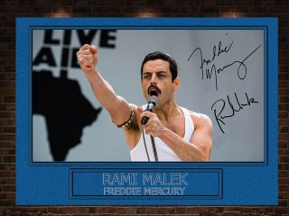 Queen Freddie Mercury Rami Malek Signed Memorabilia Autograph A4 Print