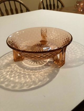 Imperial Depression Glass,  Pink Diamond Quilted Round 3 - Footed Dish