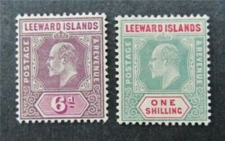 Nystamps British Leeward Islands Stamp 36.  37 Og H $58