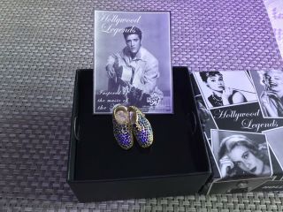 HOLLYWOOD LEGENDS ELVIS PRESLEY BLUE SUEDE SHOES BROOCH BOXED AND CERTIFICATE 2