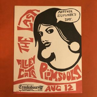 The Last/alley Cats/plimsouls Orig 1979 Flyer Punk/kbd/power Pop