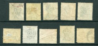 Old China Hong Kong GB QV 10 x Stamps with Interesting Pmks 2