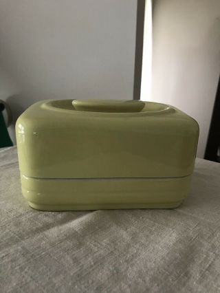 Vintage Hall China Company Westinghouse Refrigerator Butter Dish Hercules Yellow 2