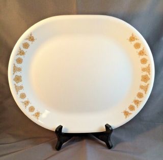 Vintage Corelle Butterfly Gold Oval Serving Platter 12x10 Plate Tray