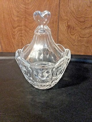 Crystal Heart Candy Dish With Lid