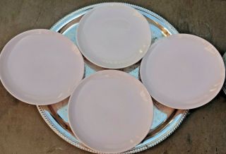 Iroquois Casual Pink China Set Of 4 Dinner Plates 10 " By Russell Wright Vintage