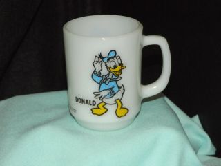 Vintage Anchor Hocking D Handle Cup Donald Duck Pepsi Series Coffee Mug Disney