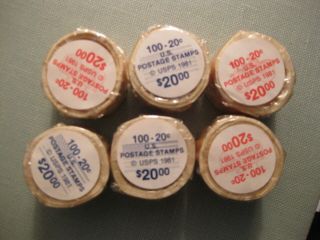 Discount Postage 6 Rolls Of 100.  20¢ U.  S.  Postage Stamps Face Value $120.  00