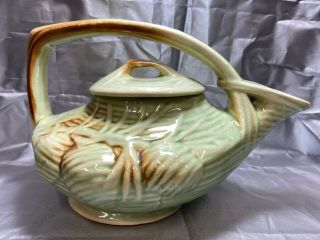 Vintage Mccoy Pine Cone Teapot & Lid Gorgeous Pottery Green & Brown Lovely