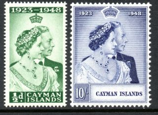 Cayman Is.  1948 Silver Wedding Sg 129 & 130 Unmounted (cat.  £24.  10)