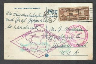 $us Sc C14 Zeppelin 1st Flight Cover (postcard) May 1,  1930