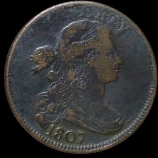 1807 Draped Bust Large Cent Nicely Circulated High End Philadelphia 1c Copper Nr