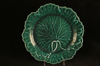 Wedgwood Etruria Barlaston Majolica Pottery China Green Cabbage Leaf 8 " Plate