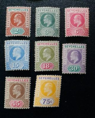 Seychelles 1903 2c To 75c Sg 46 // 54 Sc 38 // 46 Mlh/mh