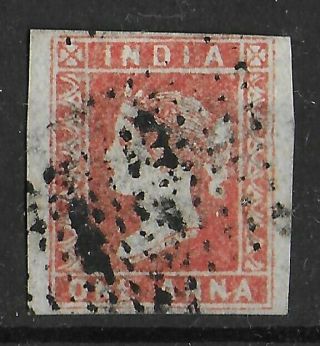 India 1854 One Anna Imperf Brick Red Unchecked For Type
