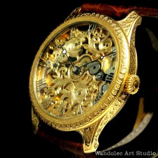Girard Perregaux Vintage Mens Wrist Watch Gold Skeleton Men 