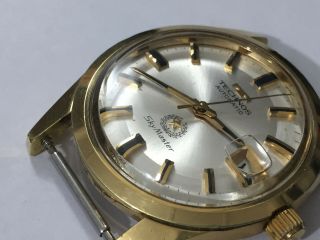 VINTAGE TECHNOS SKY MASTER GOLD PLATED AUTO MENS WATCH,  30 JEWELS. 3
