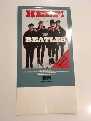 Rare Collectible Beatles Mpi Home Video Counter Promo Display Card Of Help