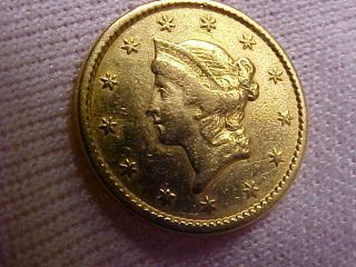 U S 1851 Indian Princess Head $1 Dollar Gold Coin