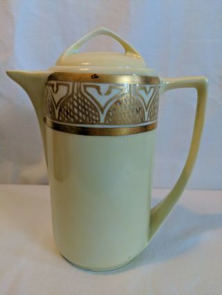 Rosenthal Selb Bavaria Donatello Gold Art Deco 1913 Coffee Pot Pitcher