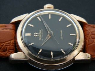 Vtge Rare Early Omega Seamaster Gold Capped Men Watch.  Ref 2828.  1957.  Serviced