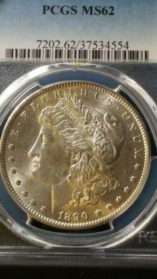 1890 S Morgan Silver Dollar Ms62 Pcgs Bright White