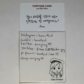 Red Velvet Irene 3rd Concert La Rouge Official Goods Fortune Scratch Photocard