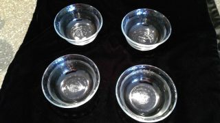 Four Vintage Pyrex Three Rings Fluted Clear Glass 10 Oz Custard Cups 465 Euc