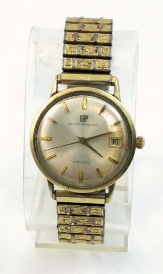 Vintage Mens Girard Perregaux Gyromatic 14k Gold Swiss Watch Running