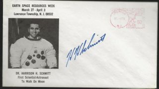 1974 Cover Autographed By Astronaut Harrison " Jack " Schmitt