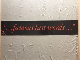 Supertramp Famous Last Words Promo Poster 1982