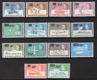 British Antarctic Territory 1971 Surcharges Complete Set Of 14