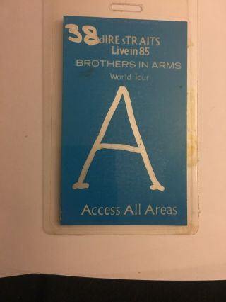Dire Straits Live In 85 World Tour Rare Access All Areas Pass
