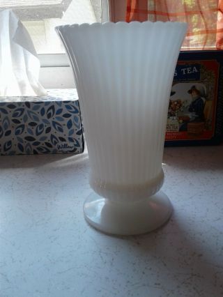 Vintage White Milk Glass Vase Eo Brody Cleveland Usa