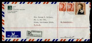 Dr Who 1972 Hong Kong Registered Airmail To Usa Advertising Art Gallery E83349