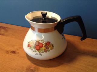 Corning Ware P - 104 Spice Of Life 6 Cup Stovetop Kettle Coffee Tea Pot With Lid